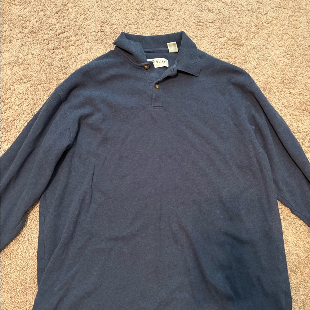 Orvis Blue Polo Shirt Classic Cotton Blend